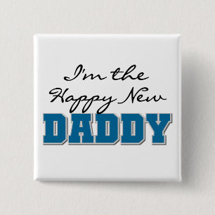 Badge Carré 5 Cm Happy New Daddy Tshirts et cadeaux