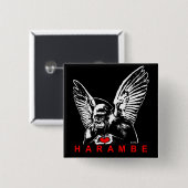 Badge Carré 5 Cm Harambe (Devant & derrière)