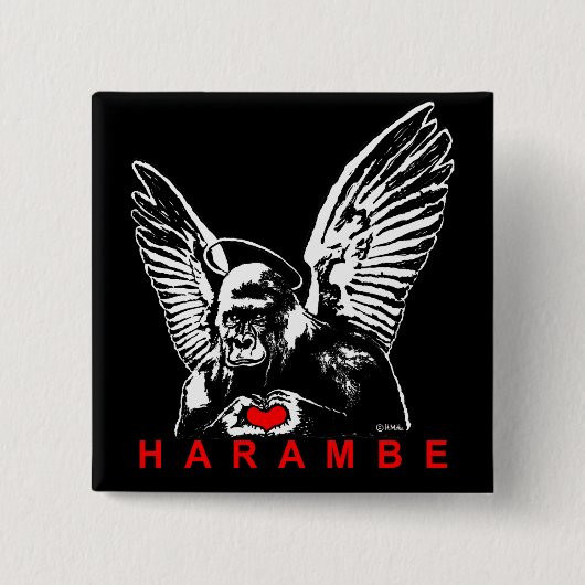 Badge Carré 5 Cm Harambe (Devant)