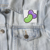 Badge Carré 5 Cm haricots (En situation)