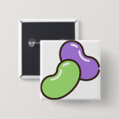 Badge Carré 5 Cm haricots (Devant & derrière)