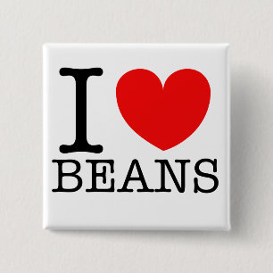 Badge Carré 5 Cm haricots du coeur i