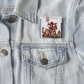 Badge Carré 5 Cm Harlequin à cheval (En situation)