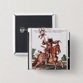 Badge Carré 5 Cm Harlequin à cheval (Devant & derrière)