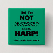 Badge Carré 5 Cm Harpe obsédée (Devant)