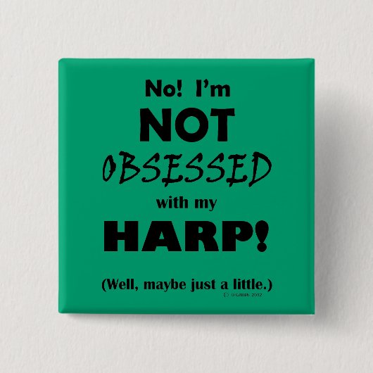 Badge Carré 5 Cm Harpe obsédée (Devant)