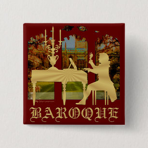 Badge Carré 5 Cm Harpsichord baroque