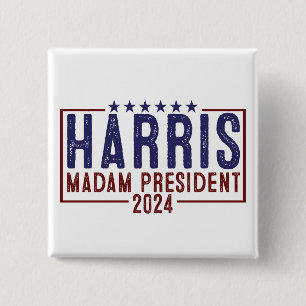 Badge Carré 5 Cm Harris Madame la Présidente 2024