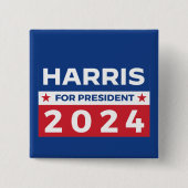 Badge Carré 5 Cm Harris pour le président 2024 (Devant)