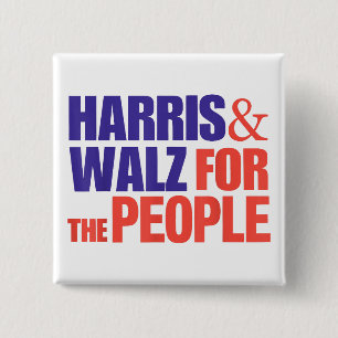 Badge Carré 5 Cm Harris Waltz 2024 Pour Le Peuple Kamala Harris