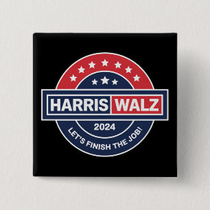 Badge Carré 5 Cm Harris Walz 24 Kamala Harris Madame la Présidente