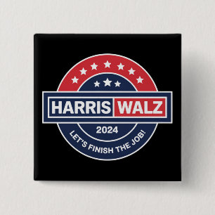Badge Carré 5 Cm Harris Walz 24 Kamala Harris Madame Présidente 202