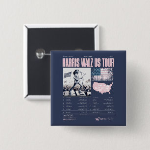 Badge Carré 5 Cm Harris Walz tournée américaine Kamala gagne l'inau