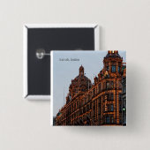 Badge Carré 5 Cm Harrods, London Night Lights (Devant & derrière)