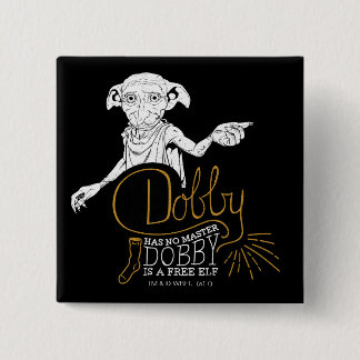 Badge Carré 5 Cm Harry Potter | Dobby n'a pas de maître