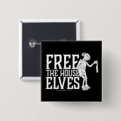 Badge Carré 5 Cm Harry Potter | Free The House Elves (Devant & derrière)