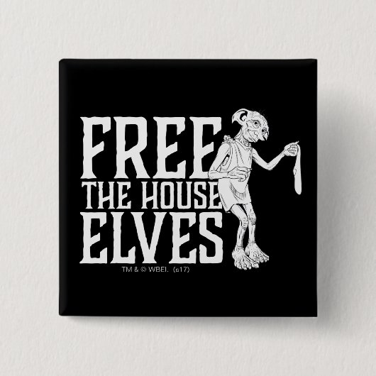 Badge Carré 5 Cm Harry Potter | Free The House Elves (Devant)