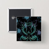 Badge Carré 5 Cm Hausse Phoenix (Devant & derrière)