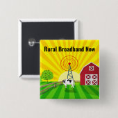 Badge Carré 5 Cm Haut débit rural maintenant (Devant & derrière)