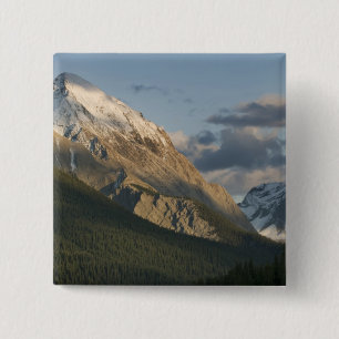 Badge Carré 5 Cm Haut pic près du lac Maligne, Jasper National