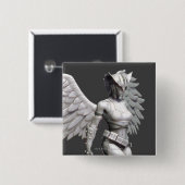 Badge Carré 5 Cm Hawkgirl (Devant & derrière)