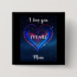 Badge Carré 5 Cm Heart Galaxy Pin / Pin Corazón Galaxia