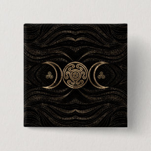 Badge Carré 5 Cm Hecate Wheel Triple Moon
