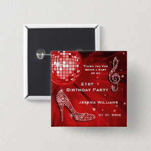 Badge Carré 5 Cm Heels Sparkly, Musique, Disco Ball Party Favoriser