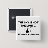 Badge Carré 5 Cm Hélicoptère SKY PLAYGROUND (Devant & derrière)