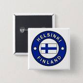 Badge Carré 5 Cm Helsinki Finlande (Devant & derrière)