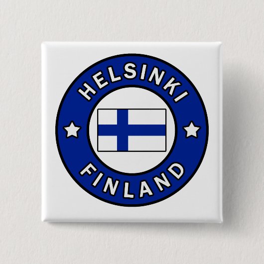 Badge Carré 5 Cm Helsinki Finlande (Devant)