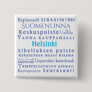 Badge Carré 5 Cm Helsinki Landmarks 