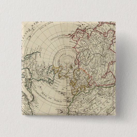 Badge Carré 5 Cm Hémisphère Nord (Devant)