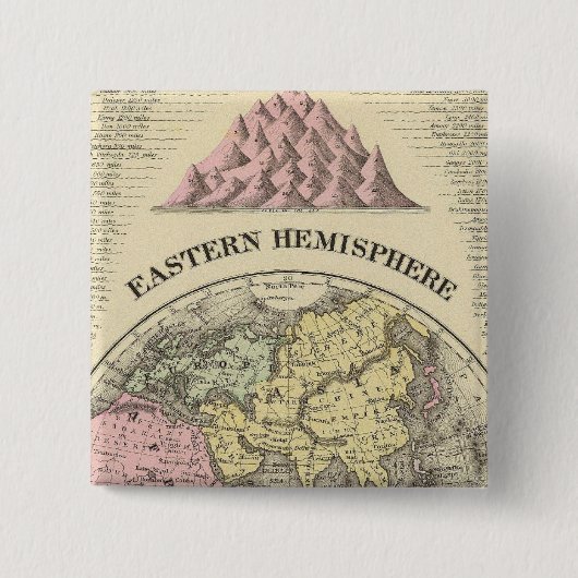 Badge Carré 5 Cm Hémisphère oriental 13 (Devant)