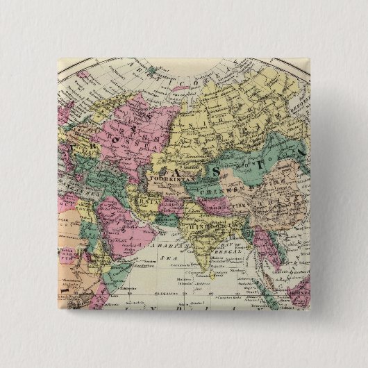 Badge Carré 5 Cm Hémisphère oriental 2 (Devant)