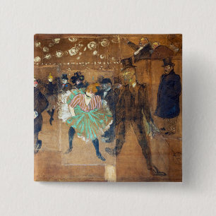 Badge Carré 5 Cm Henri de Toulouse-Lautrec - Danse au Rouge