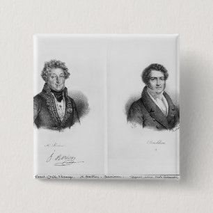Badge Carré 5 Cm Henri Montan Berton et Francois Adrien