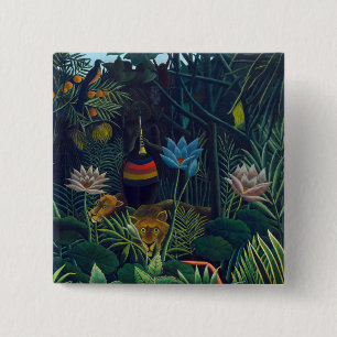 Badge Carré 5 Cm Henri Rousseau - Le Rêve / Le Reve