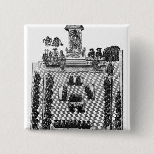 Badge Carré 5 Cm Henry VIII et Parlement en 1523