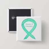 Badge Carré 5 Cm Hépatite B (VHB) Jade Awareness Ribbon Custom Pin (Devant & derrière)