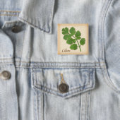 Badge Carré 5 Cm Herbe de coriandre (En situation)