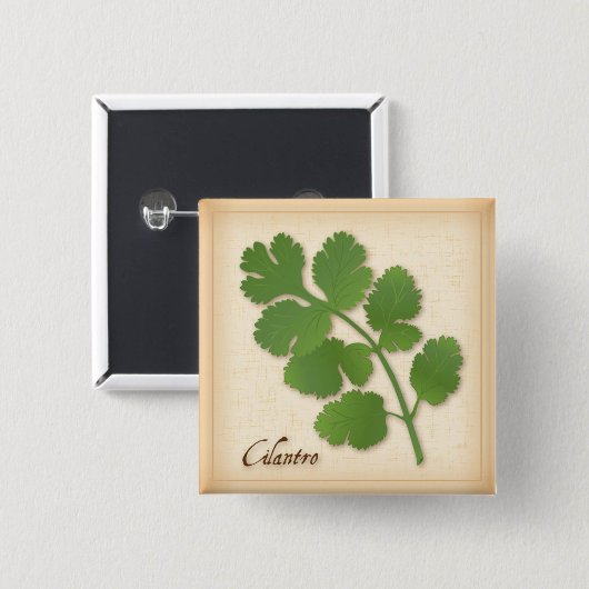 Badge Carré 5 Cm Herbe de coriandre