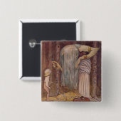 Badge Carré 5 Cm HERBE de John Bauer TROLL (Devant & derrière)