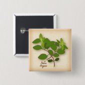 Badge Carré 5 Cm Herbe italienne Oregano (Devant & derrière)