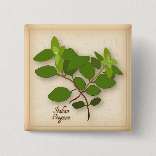 Badge Carré 5 Cm Herbe italienne Oregano (Devant)
