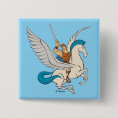 Badge Carré 5 Cm Hercules Riding Pegasus Button (Devant)