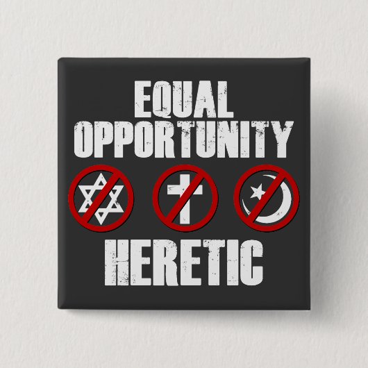 Badge Carré 5 Cm Hérétique d'égalité des chances (Devant)
