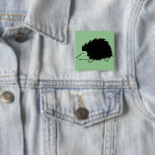 Badge Carré 5 Cm Hérisson (En situation)