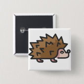 Badge Carré 5 Cm hérisson (Devant & derrière)