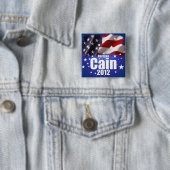 Badge Carré 5 Cm Herman Caïn 2012 (En situation)
